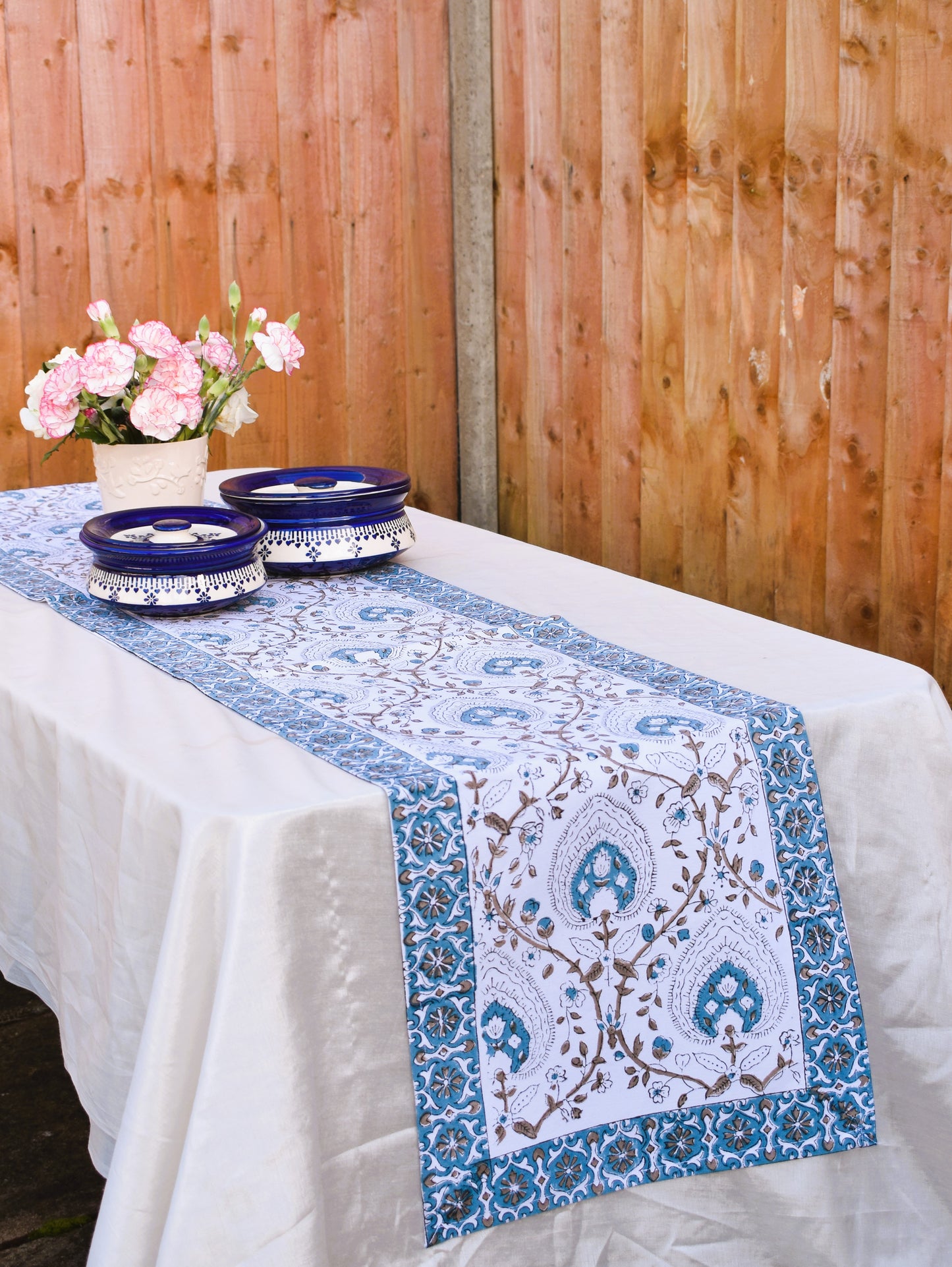 Janak - Blue Floral Table runner