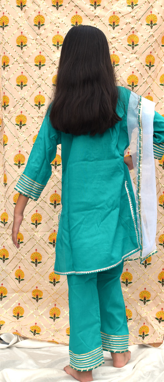 Amber : Blue green suit for girls
