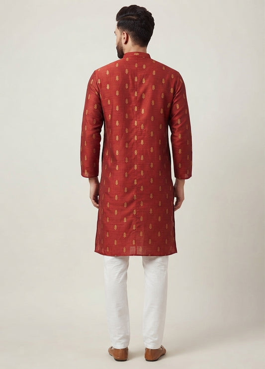 Red Kurta Payjama Set for Men