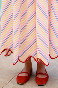 Stripe A-line Maxi Dress