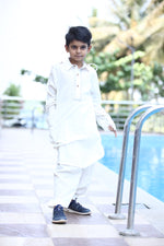 Load image into Gallery viewer, Boys Dazzling Snowflake Pathani Kurta Set
