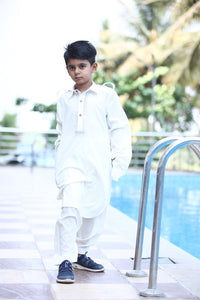 Boys Dazzling Snowflake Pathani Kurta Set