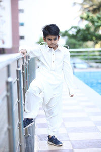 Boys Dazzling Snowflake Pathani Kurta Set