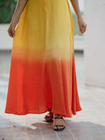 Load image into Gallery viewer, Sunset Tangerine Fit &amp; Flare Dress
