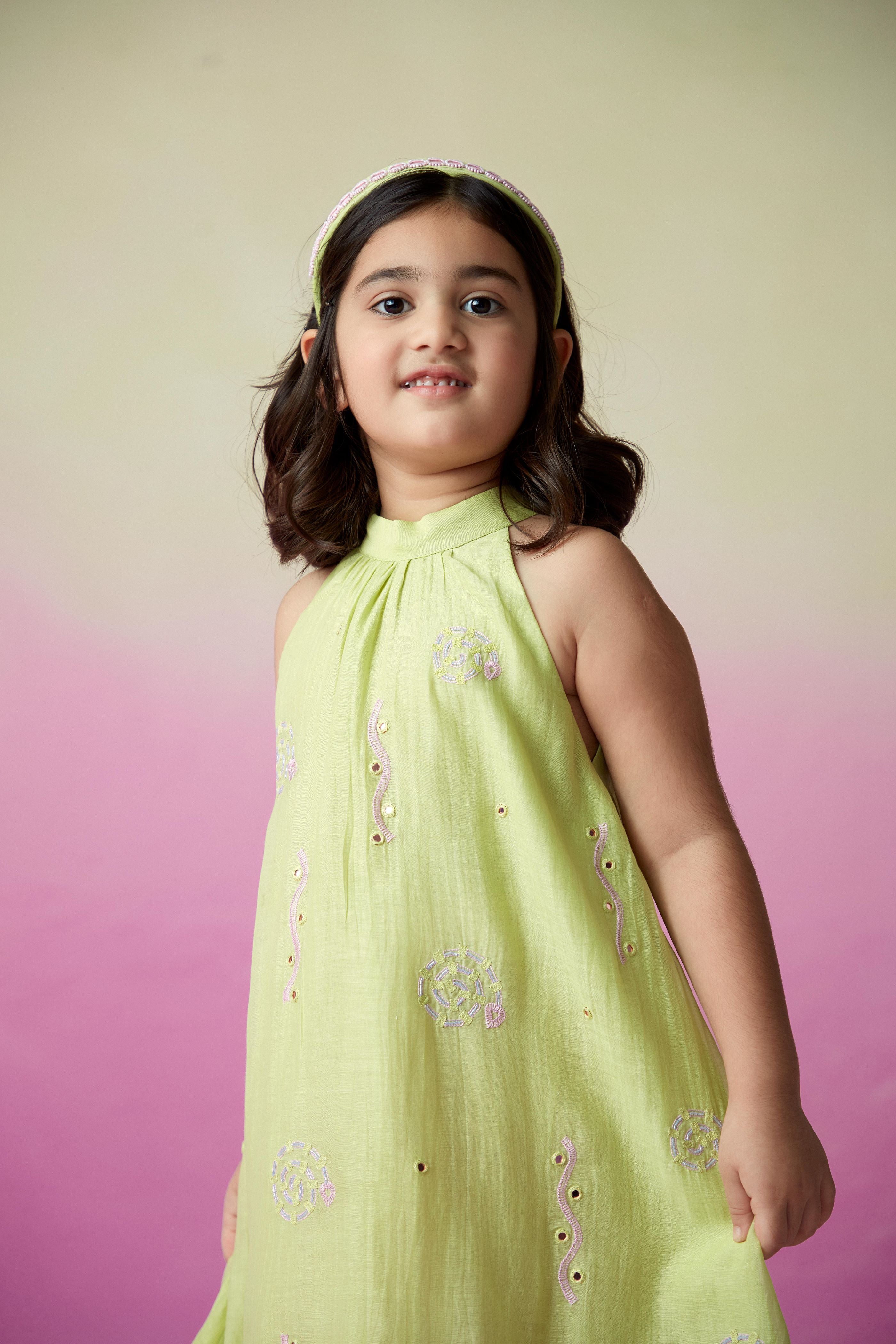 Little starry kurta skirt set