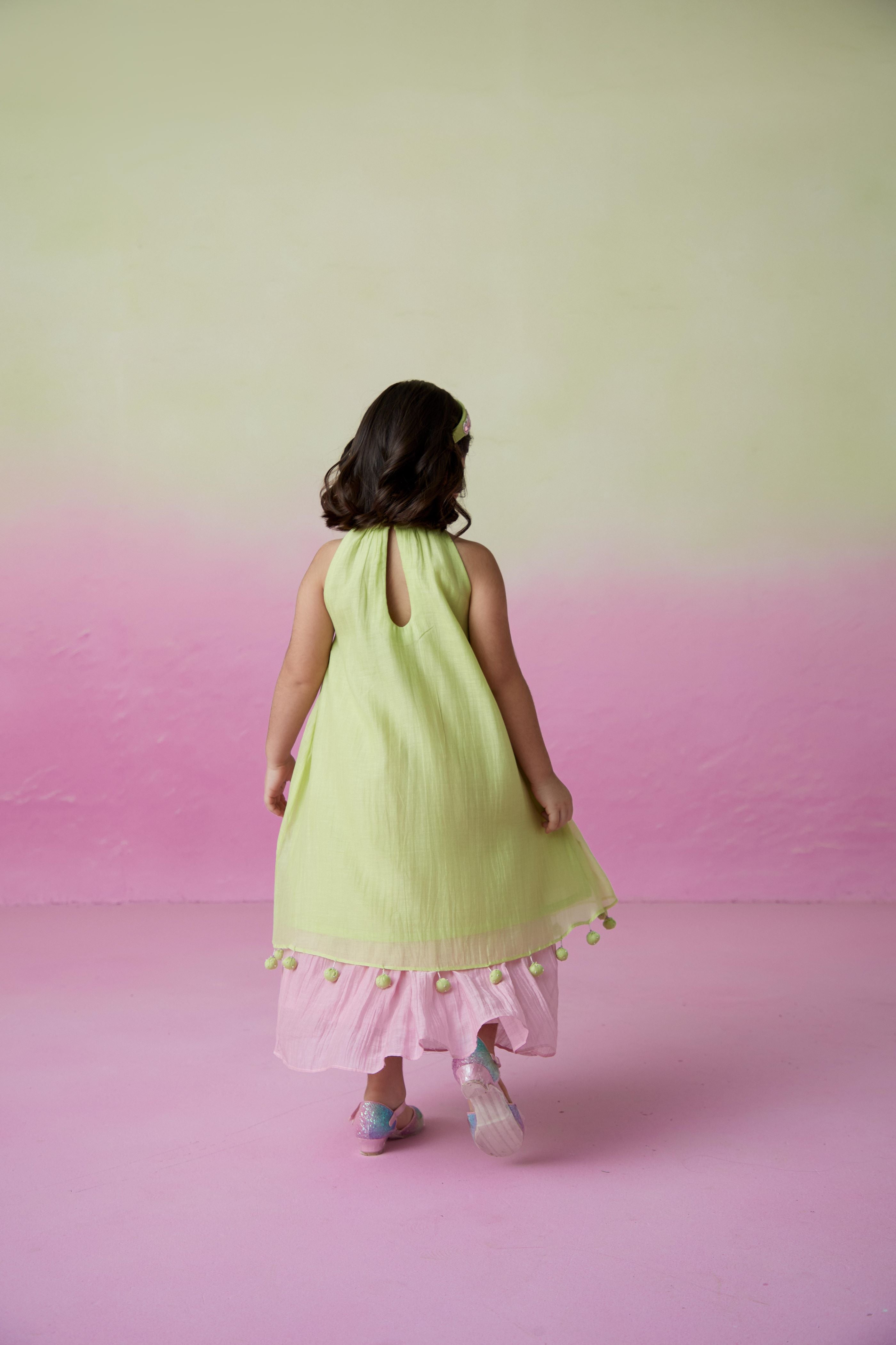 Little starry kurta skirt set