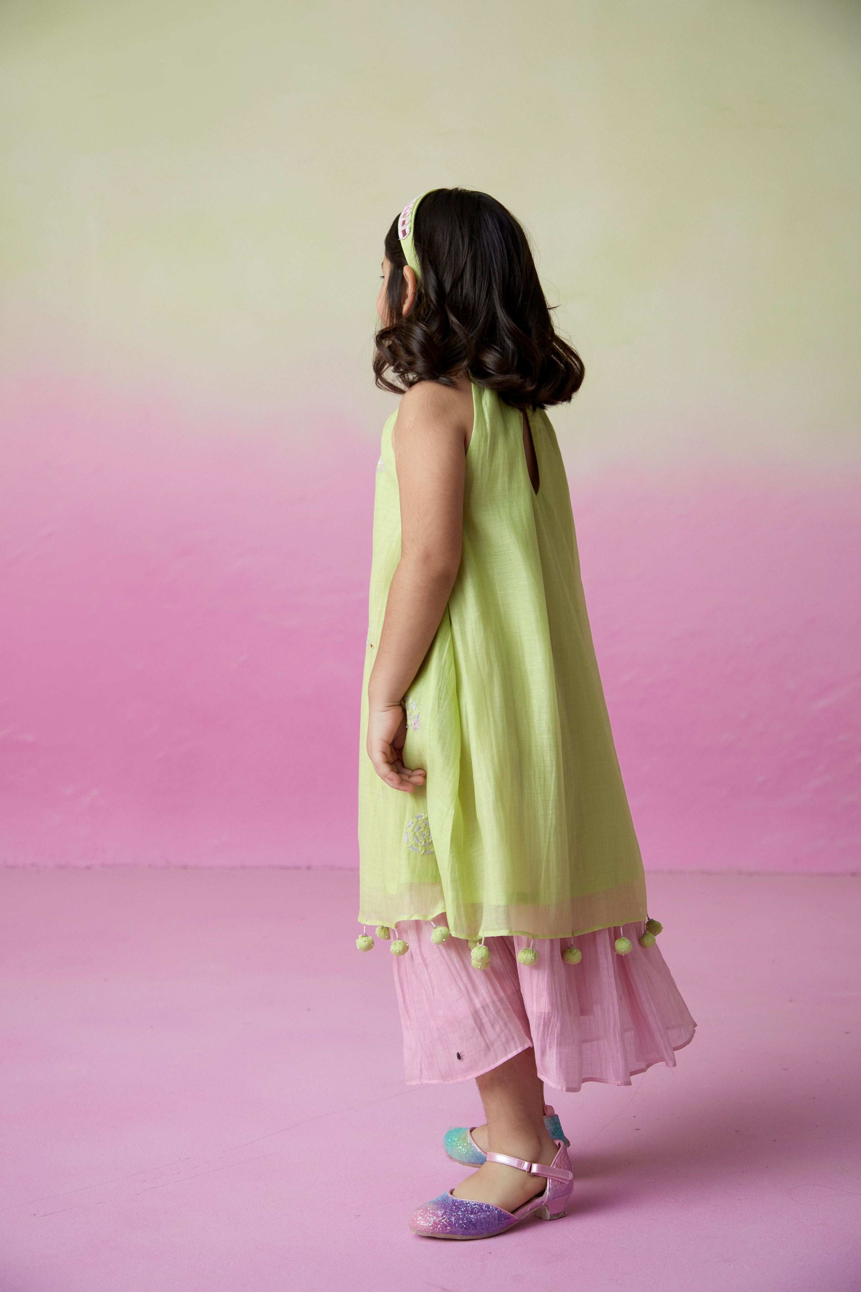 Little starry kurta skirt set