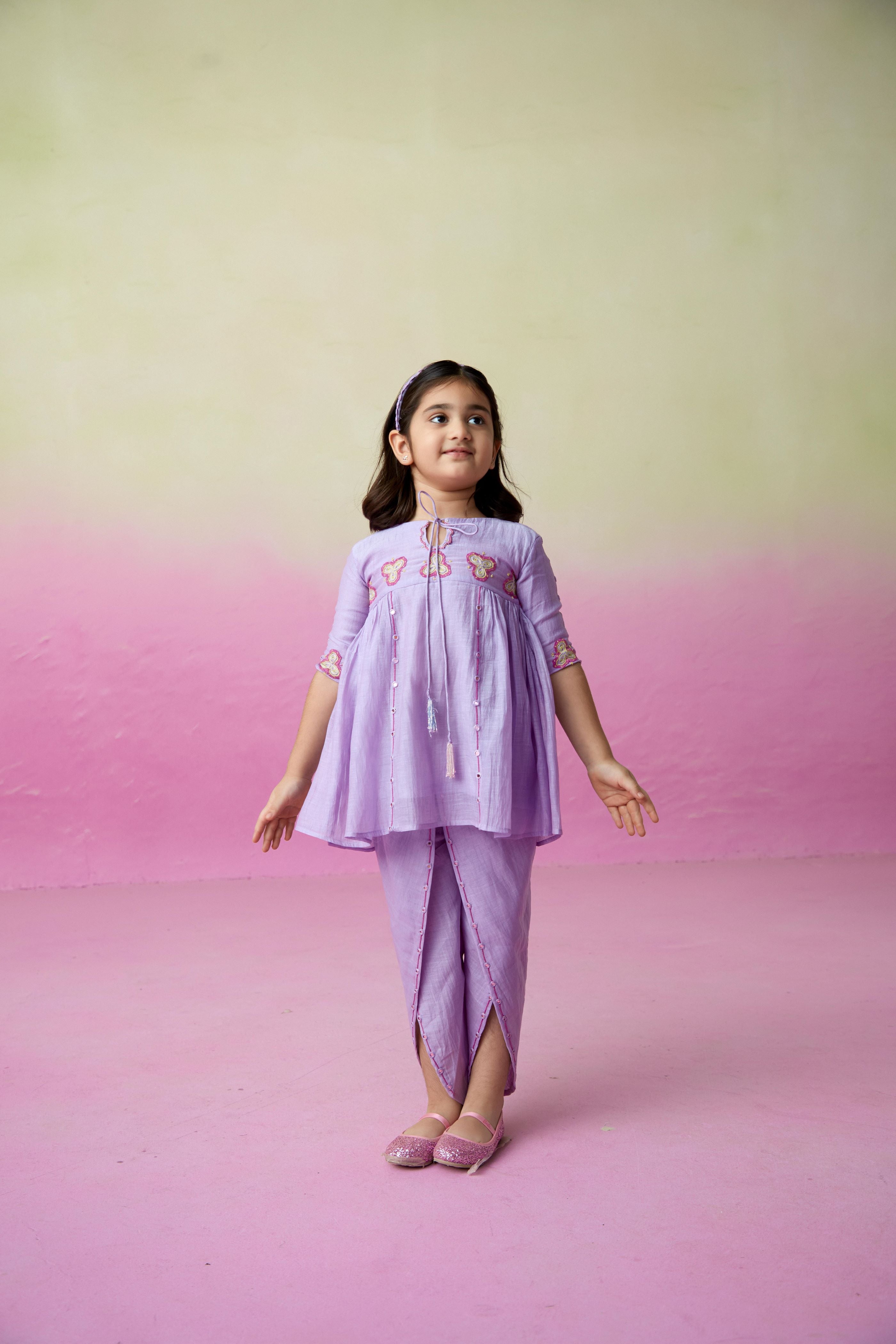 Whimsical butterfly kurta set