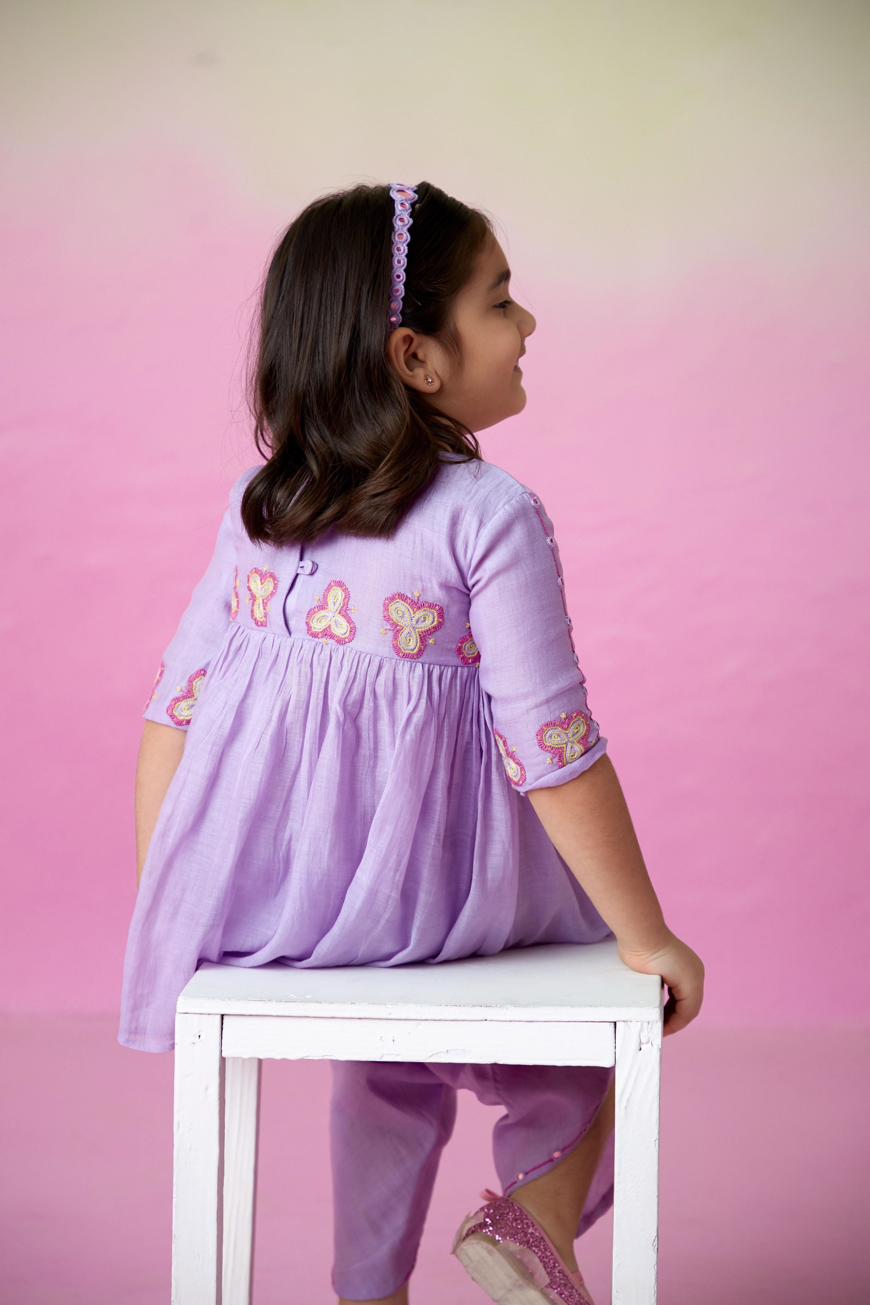 Whimsical butterfly kurta set