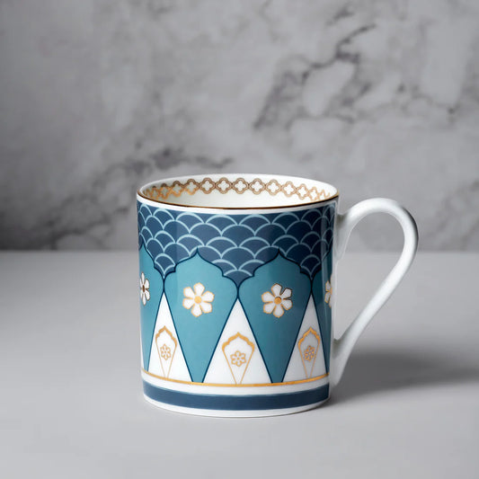 Oceanic Blue Opulence Melon Coffee Mug Set of 6
