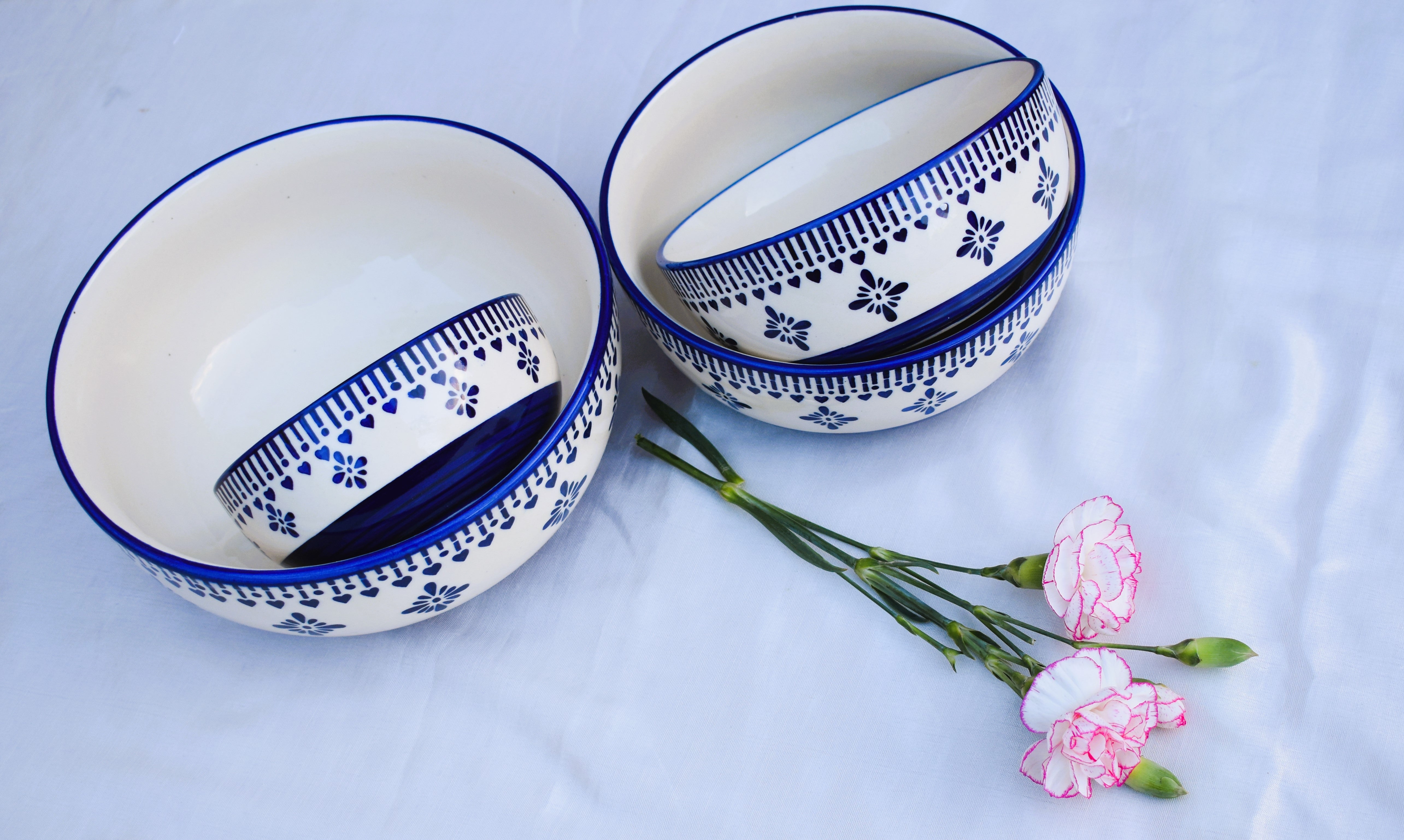 Badal - Blue Pottery Serving Bowls