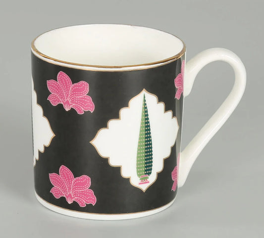 Cacatua Galerita's Realm Black and Pink Coffee & Tea Mug Set of 6