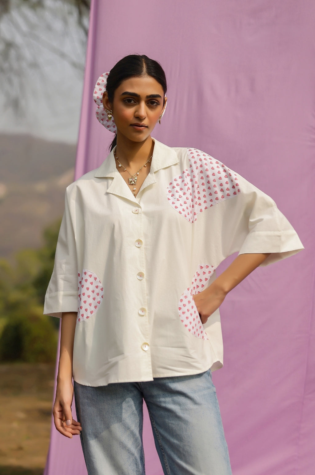 Sweetheart Patch Cotton Shirt