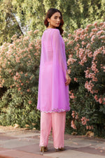 Load image into Gallery viewer, Lilac &amp; Baby Pink Sequin Detailed Gorgette Kurta - Set of 3
