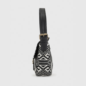 CHAVVI AZTEC BLACK BAGUETTE BAG