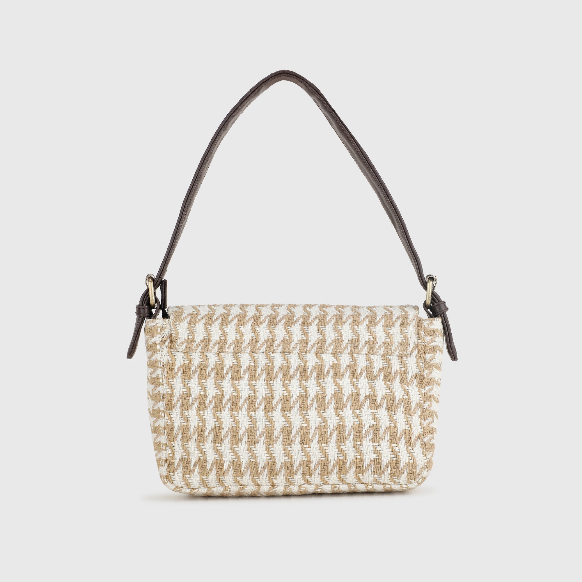 CHAVVI CHEVRON BEIGE BAGUETTE BAG