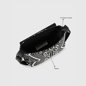 CHAVVI AZTEC BLACK BAGUETTE BAG