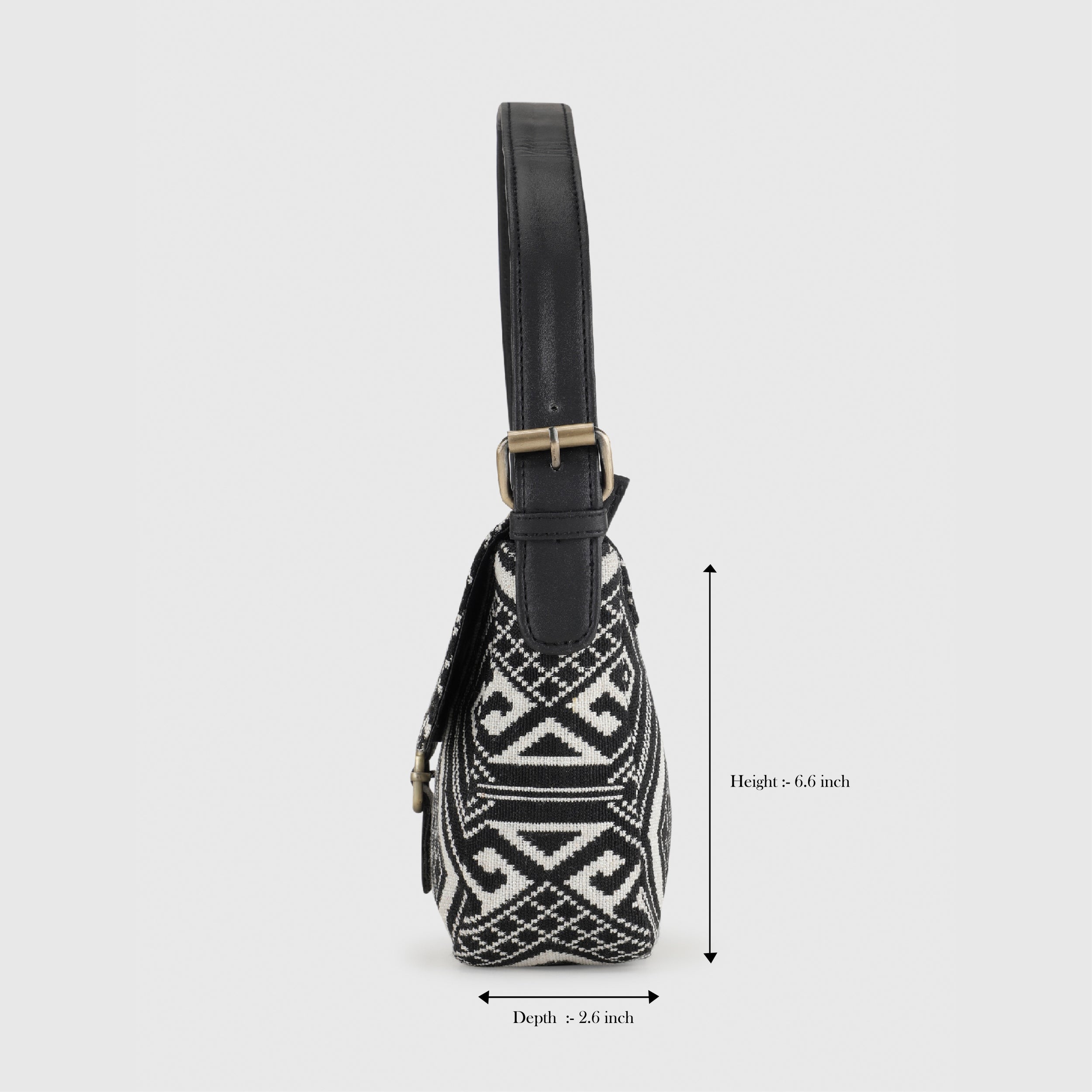 CHAVVI AZTEC BLACK BAGUETTE BAG