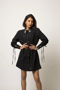 Embellished Collar Shirt Dress