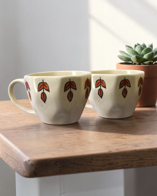Autumn leaf mugs - set of 2