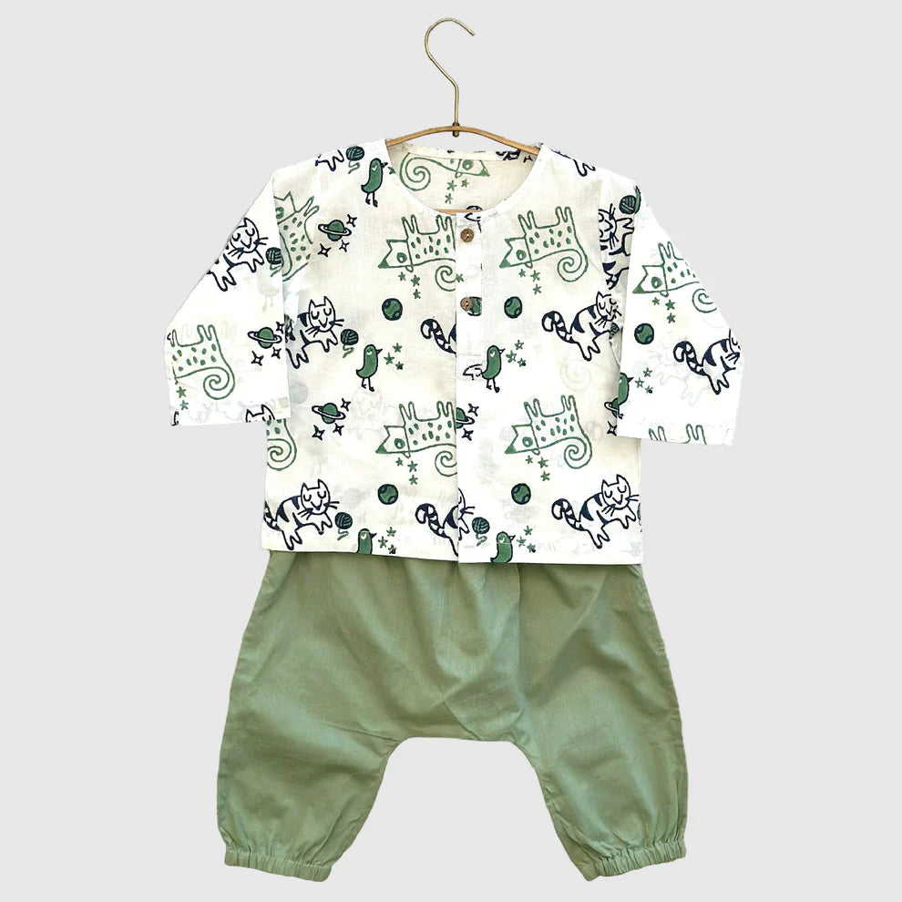 Organic Cotton Unisex Billi Print Kurta Set