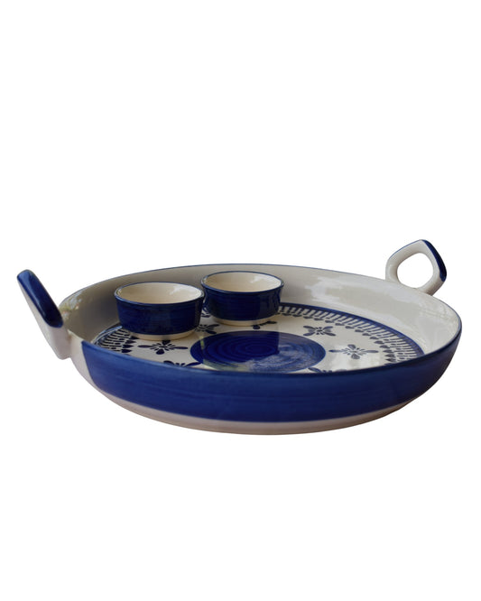 Blue Serve and Dip Platter