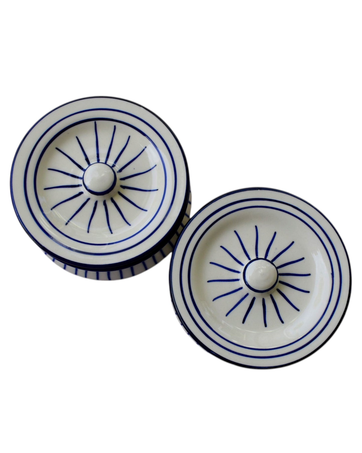 Striped Badal - Blue Pottery Serving Handi