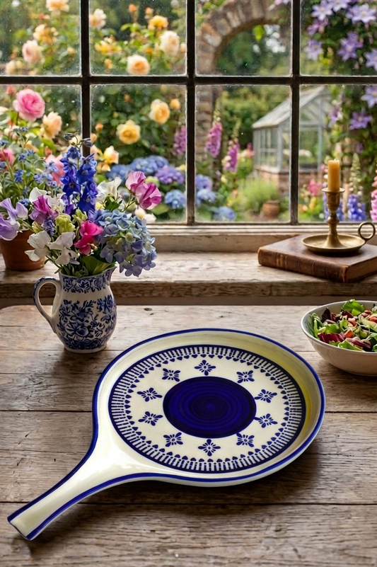 Blue Pottery serving pan