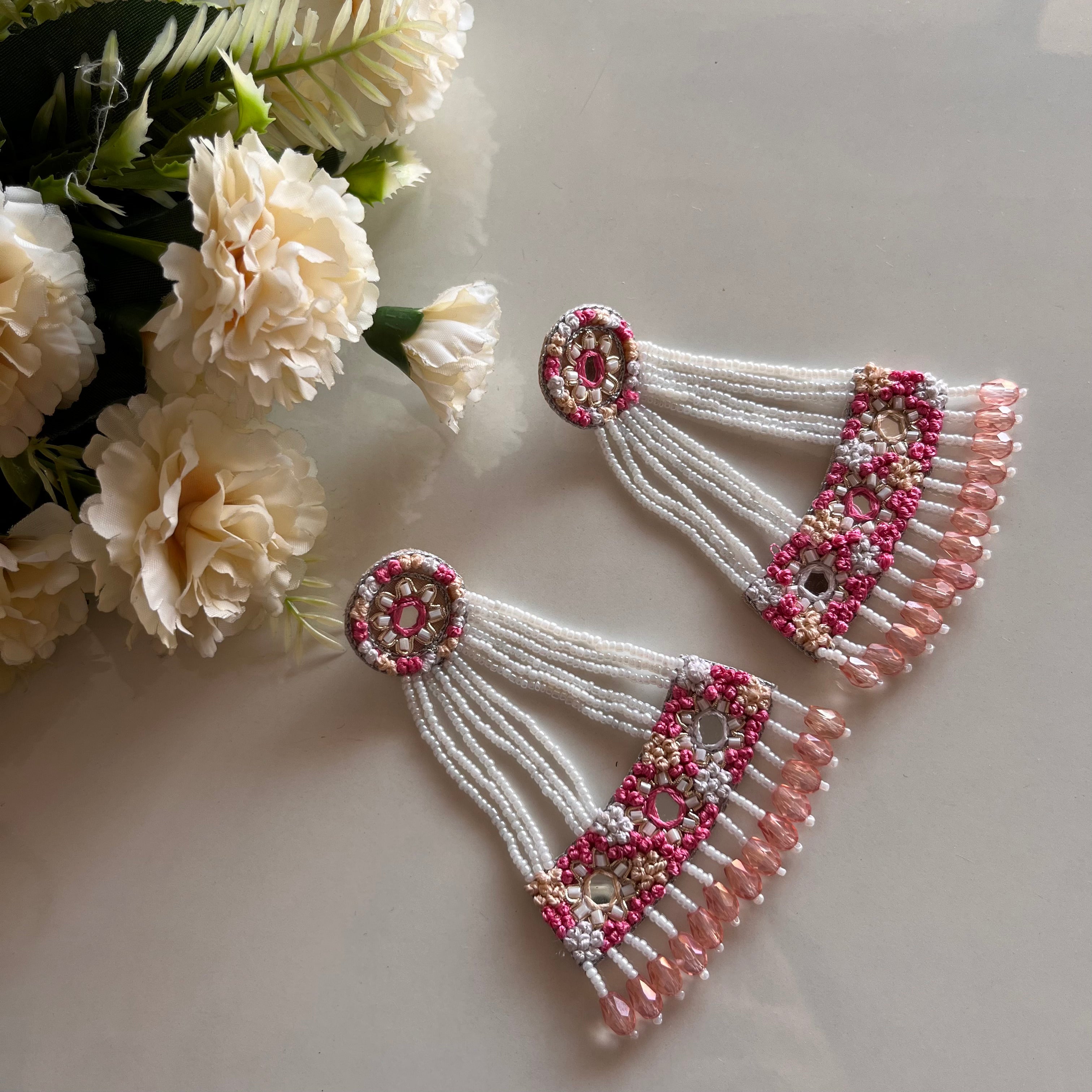 Blushing Fan Earings