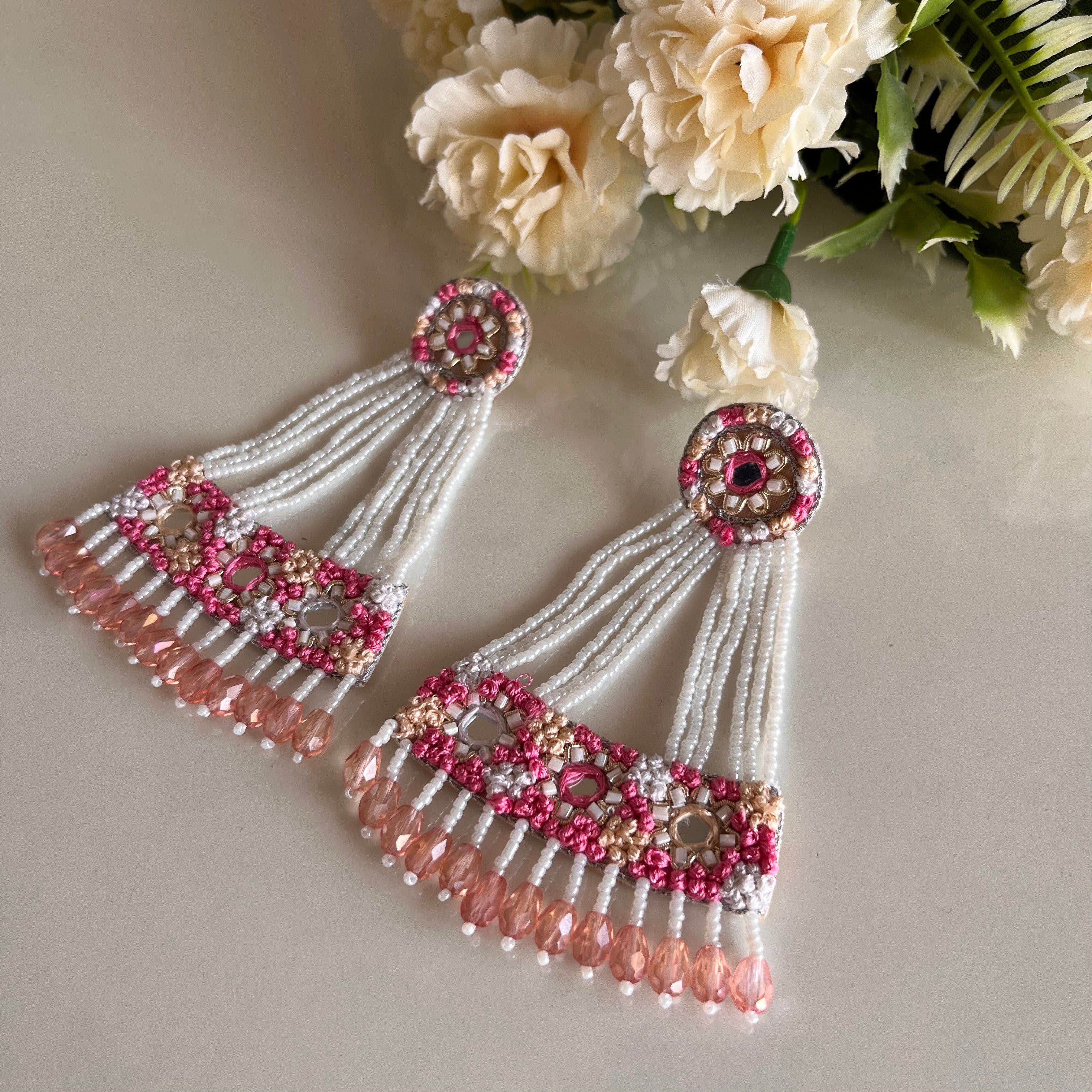 Blushing Fan Earings