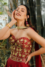 Load image into Gallery viewer, Aarzo Corset Lehenga Set
