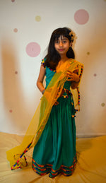 Load image into Gallery viewer, Sadabahar - turquoise lehenga
