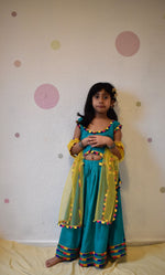 Load image into Gallery viewer, Sadabahar - turquoise lehenga
