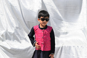 Bhandhani Boys Set of 3 - Kurta Payjama and Jacket