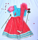 Load image into Gallery viewer, Traditional pink &amp; blue girls lehenga
