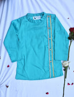 Load image into Gallery viewer, Boys blue and pink traditional kurta payjama set
