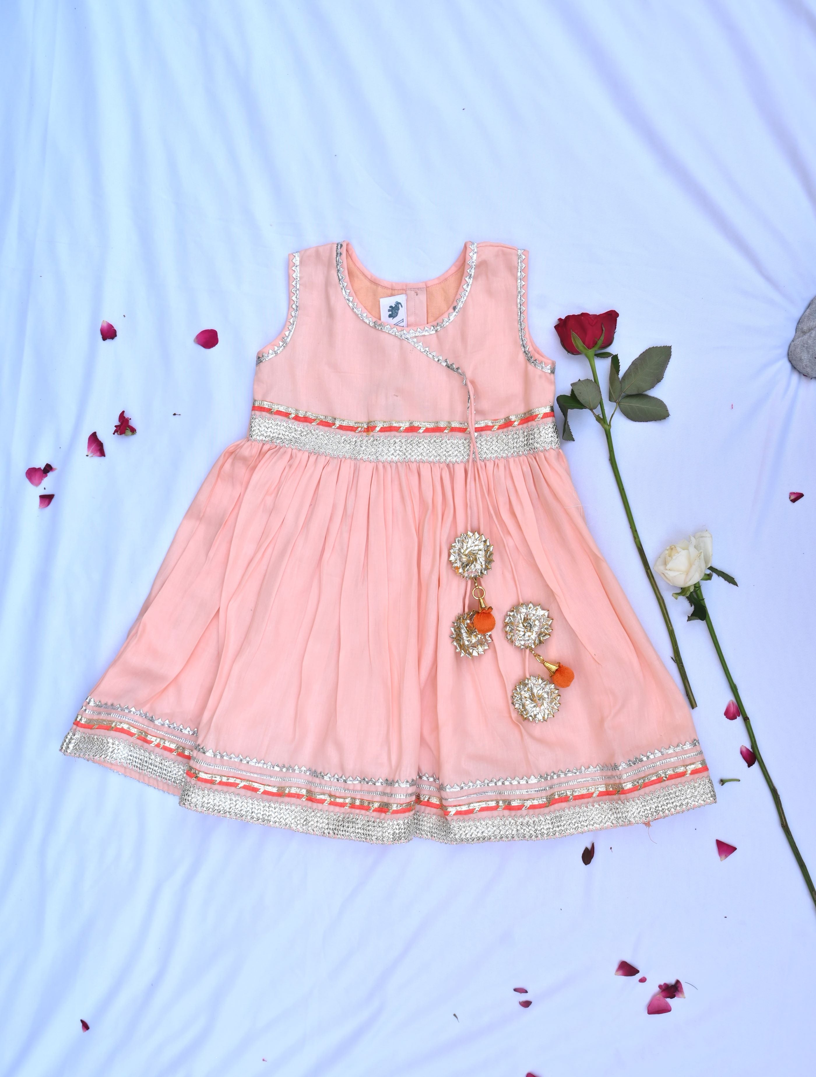 Peach dress for girls