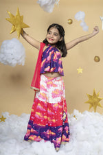 Load image into Gallery viewer, Sky Is The Limit - Layered Lehenga, Blouse and Dupatta Set
