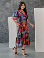 Load image into Gallery viewer, Ikat Print Black Maxi Dress
