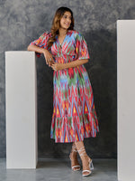 Load image into Gallery viewer, Ikat Print Grey Maxi Dress
