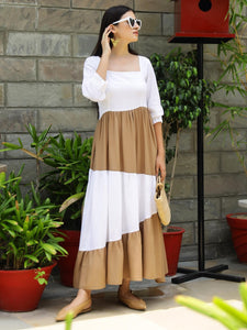 Choco Cotton Tier Maxi Dress