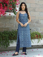 Load image into Gallery viewer, Indigo Dabu Slip Kurta with Pant
