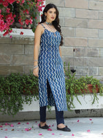 Load image into Gallery viewer, Indigo Dabu Slip Kurta with Pant
