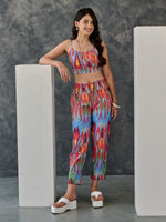 Load image into Gallery viewer, Joy Grey Ikat Print Cotton Kurta Pant Set With Bralette
