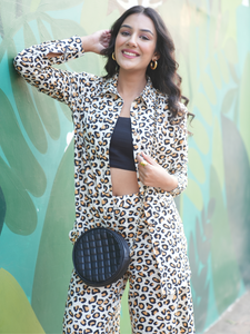 Leopard Brown Cotton Co-Ord Set