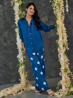 Load image into Gallery viewer, Indigo Bandhani Modal Satin Co-Ord Set
