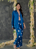 Load image into Gallery viewer, Indigo Bandhani Modal Satin Co-Ord Set
