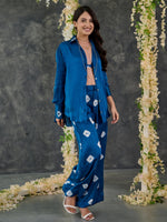 Load image into Gallery viewer, Indigo Bandhani Modal Satin Co-Ord Set
