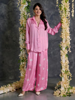 Load image into Gallery viewer, Pink Bandhani Modal Satin Co-Ord Set
