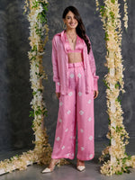 Load image into Gallery viewer, Pink Bandhani Modal Satin Co-Ord Set
